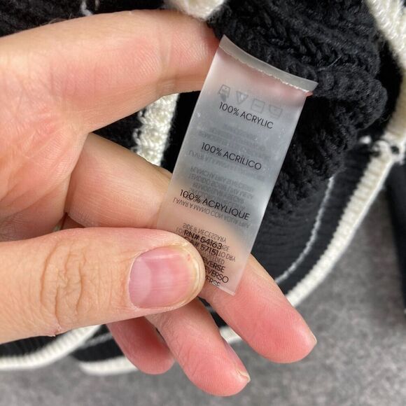 Calvin Klein Sweater Pullover Women M Medium Black Knit V-Neck Long Sleeve - Picture 6 of 9